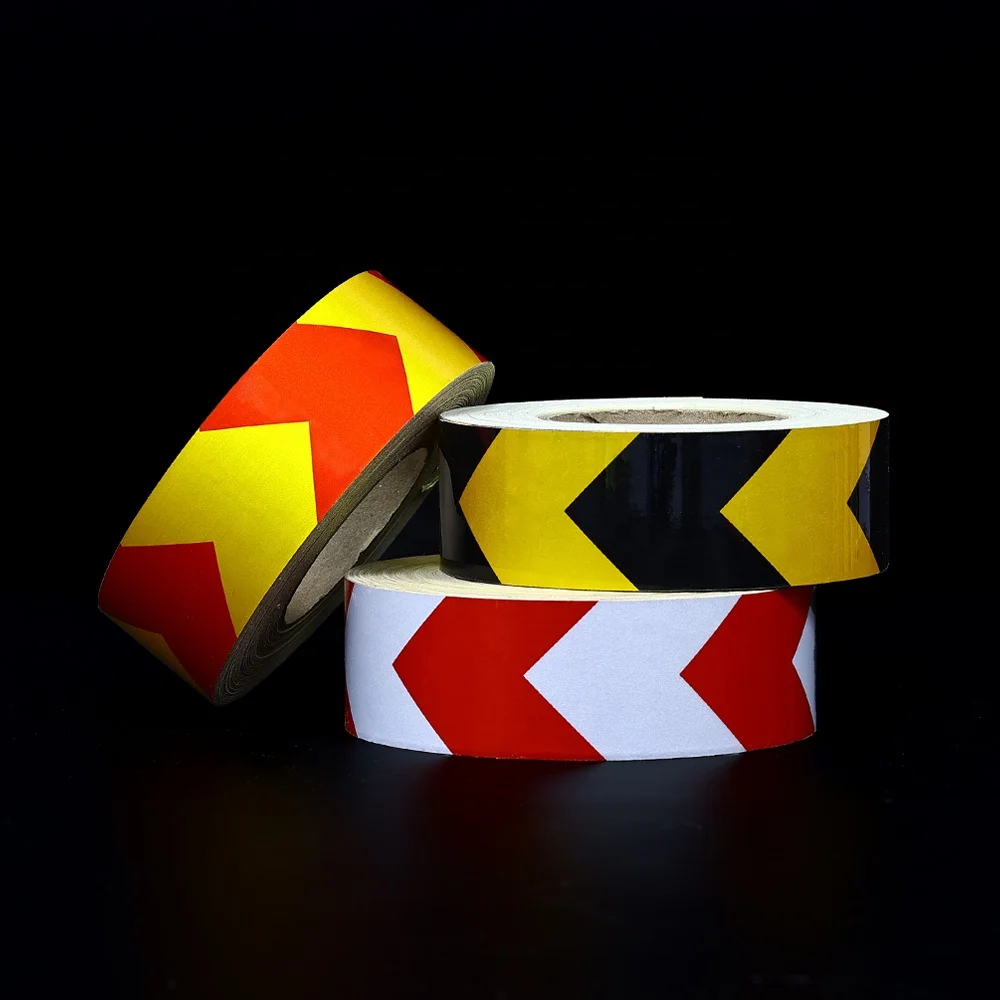 Customized Long Caution Safety Warning Adhesive Reflective Sticker Reflective Tape for Truck Traffic Signs