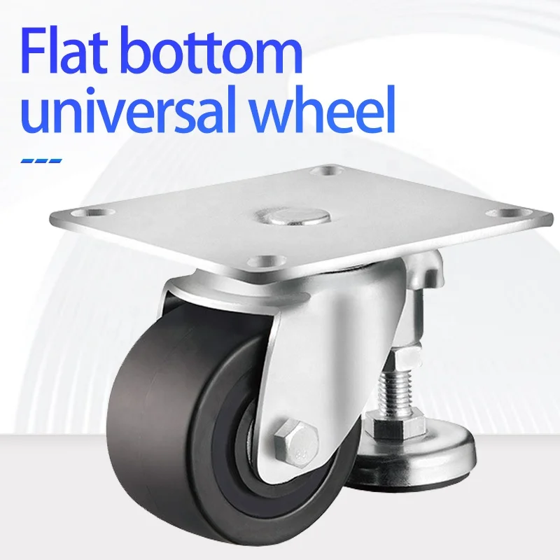 3 inch adjustable leveling wheel PA Foot Cup Adjustable of lockable swivel nylon Casters for Freezer and washing machine