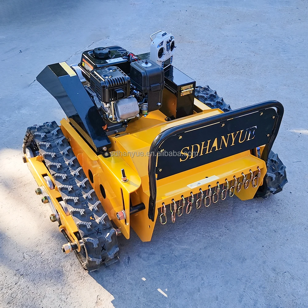 Hybrid super long driving range cut dry grass rc lawn mower with Gasoline generator 19/31inch remote flail mower for Farm Dam