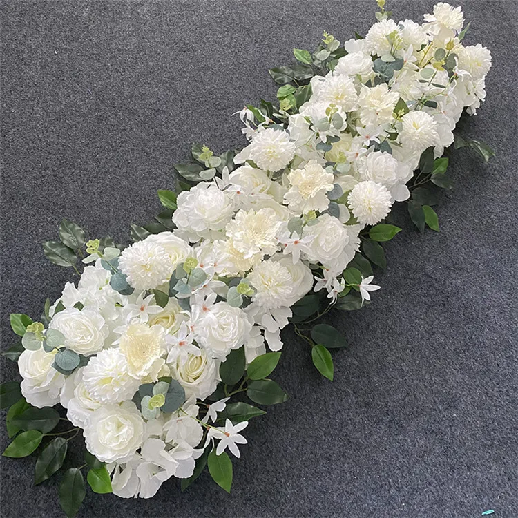 Silk Peonies Rose Floral Arrangement Wedding Arch Frame Artificial Flowers Rows Stage Arrangement Props Party Backdrop Decor