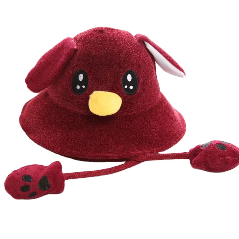 Funny Duckie Hat With Moving Ears Cartoon Duck Ears Beanie Hat Chenille Knitted Airbag Cap Party Costume Birthday Gift Toy Hats