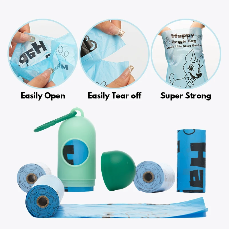 Pet Poop Disposal Rolls Boxed OEM ODM 100% Biodegradable Dog Poop Bags
