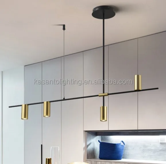 Modern Long Pole Aluminum Pendant Lights Gold Spotlight Design Kitchen Island Dining Table Living Room Office-AC Power Source