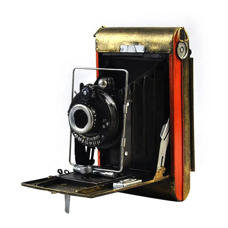 European Retro Vintage Camera Model Ornaments Creative Metal Crafts Coffee Shop Desktop Closet Decor Home Decoration Accessories