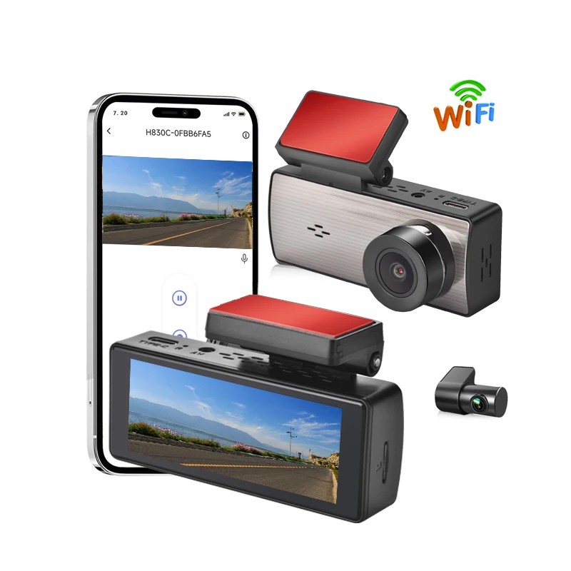 3.16 inch IPS screen dual len WIFI camera double dash cam front 2K car black box dvr back 1K external GPS ADAS driving assistant