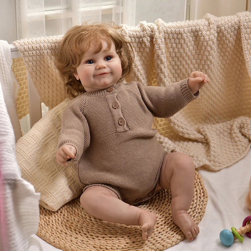 New Design Cute 24 inch Alive Full Body Silicone Newborn Baby Bebe Reborn Complete Silicon Dolls