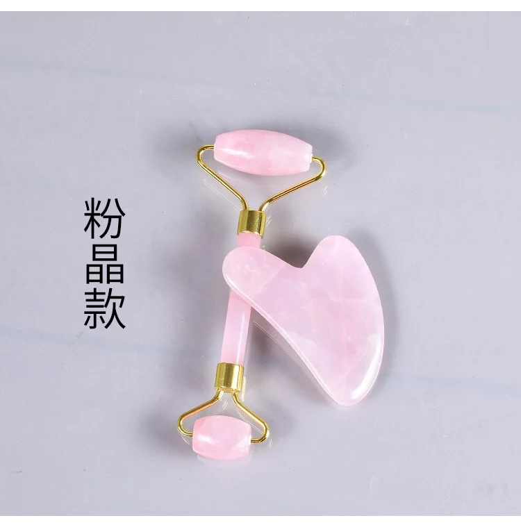 Wholesale Single Head Natural Rose Quartz Face Massage Jade Roller