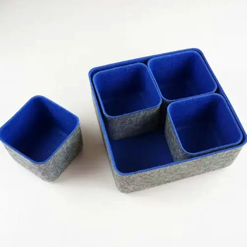 New Felt Two-color Storage Box Integrated Storage Tray Snack Hierarchical Sorting Box