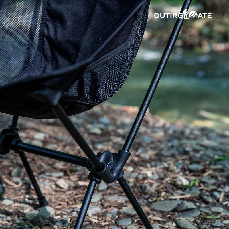 OUTINGMATE Manufacturers Custom Outdoor  Ultralight Portable  Aluminum Moon Chair Beach Chair Folding Camping Chair