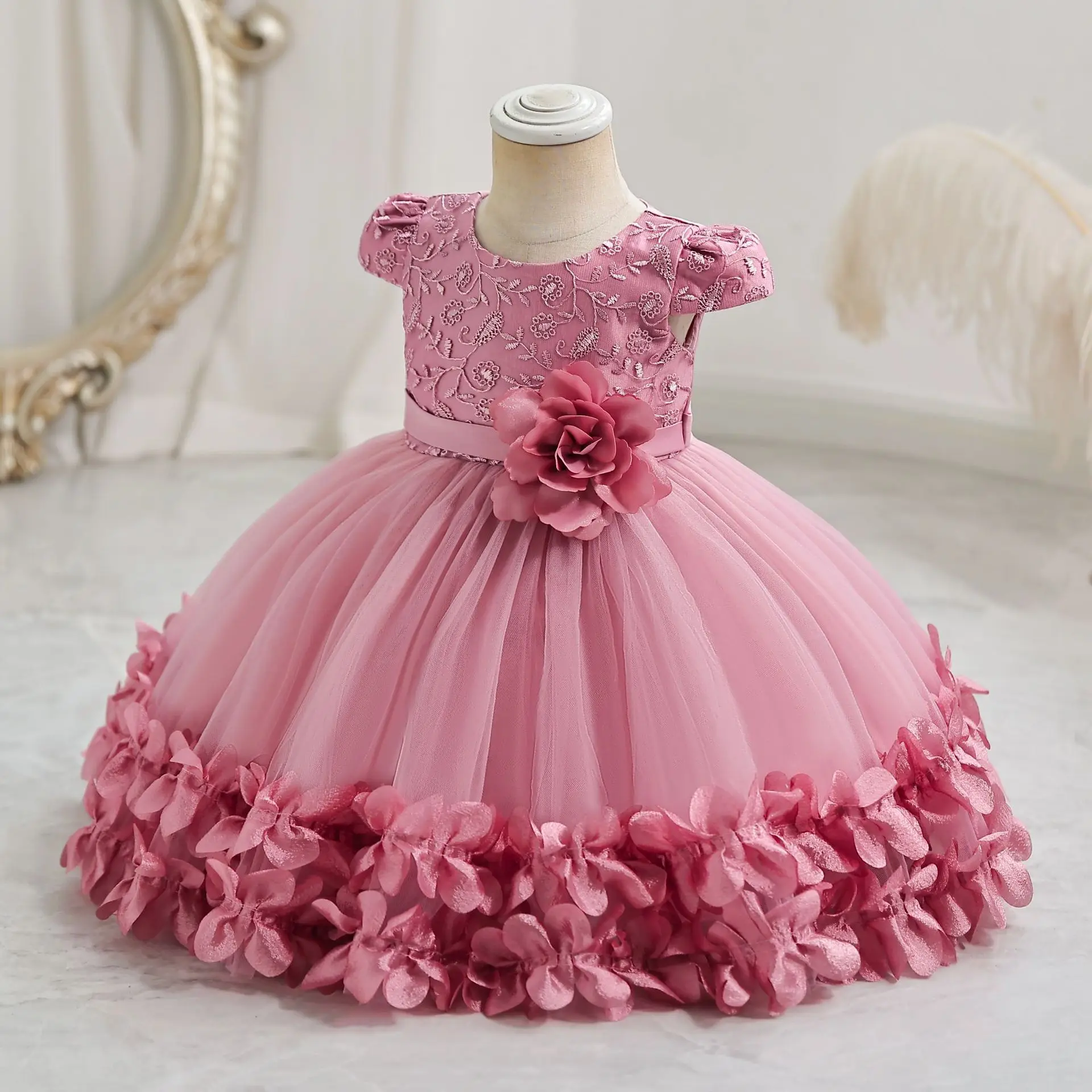 New Girls Lace Princess,Dress Festival Girls Dress Tutu Skirt One-Year-Old Dress Performance Costume/
