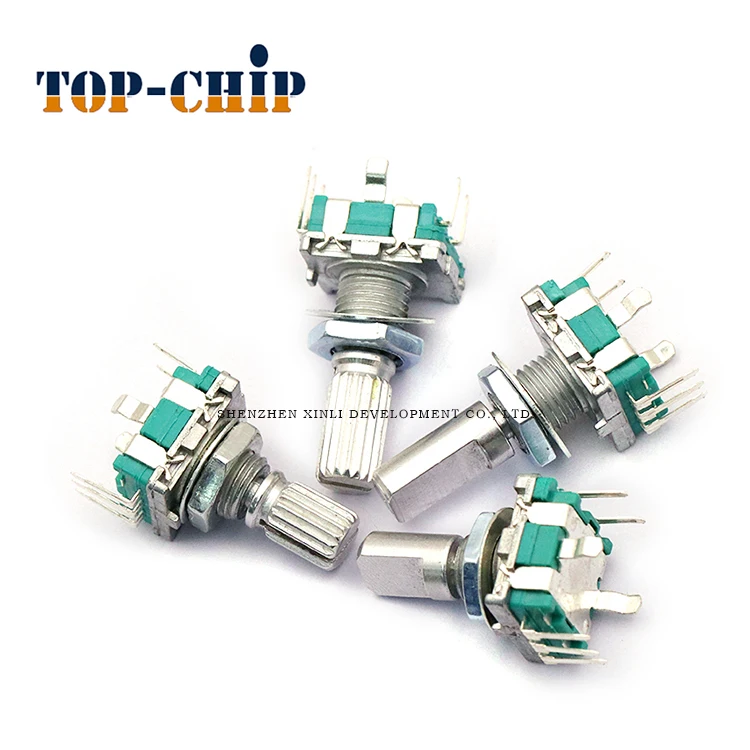 EC11 rotary encoder 15mm half shaft handle potentiometer audio digital potentiometer with switch