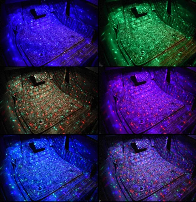 
HOT Factory price colorful car atmosphere lamp car star light decorative seat light remote control starlight 
