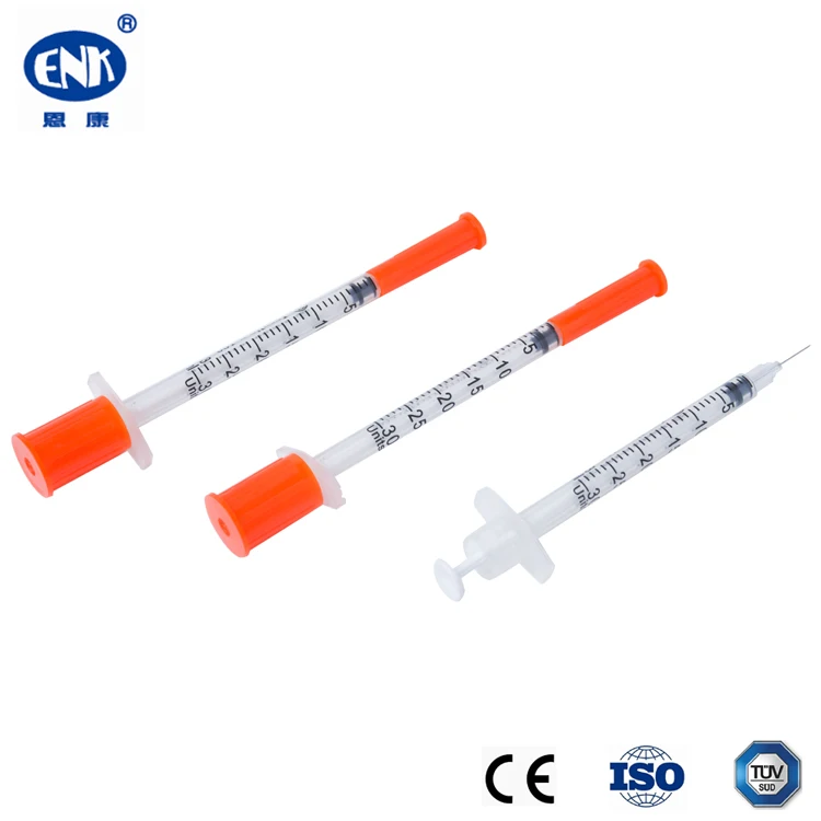 Free Sample Medical Plastic Disposable Diabetic Insulin Syringe 0.3 ml