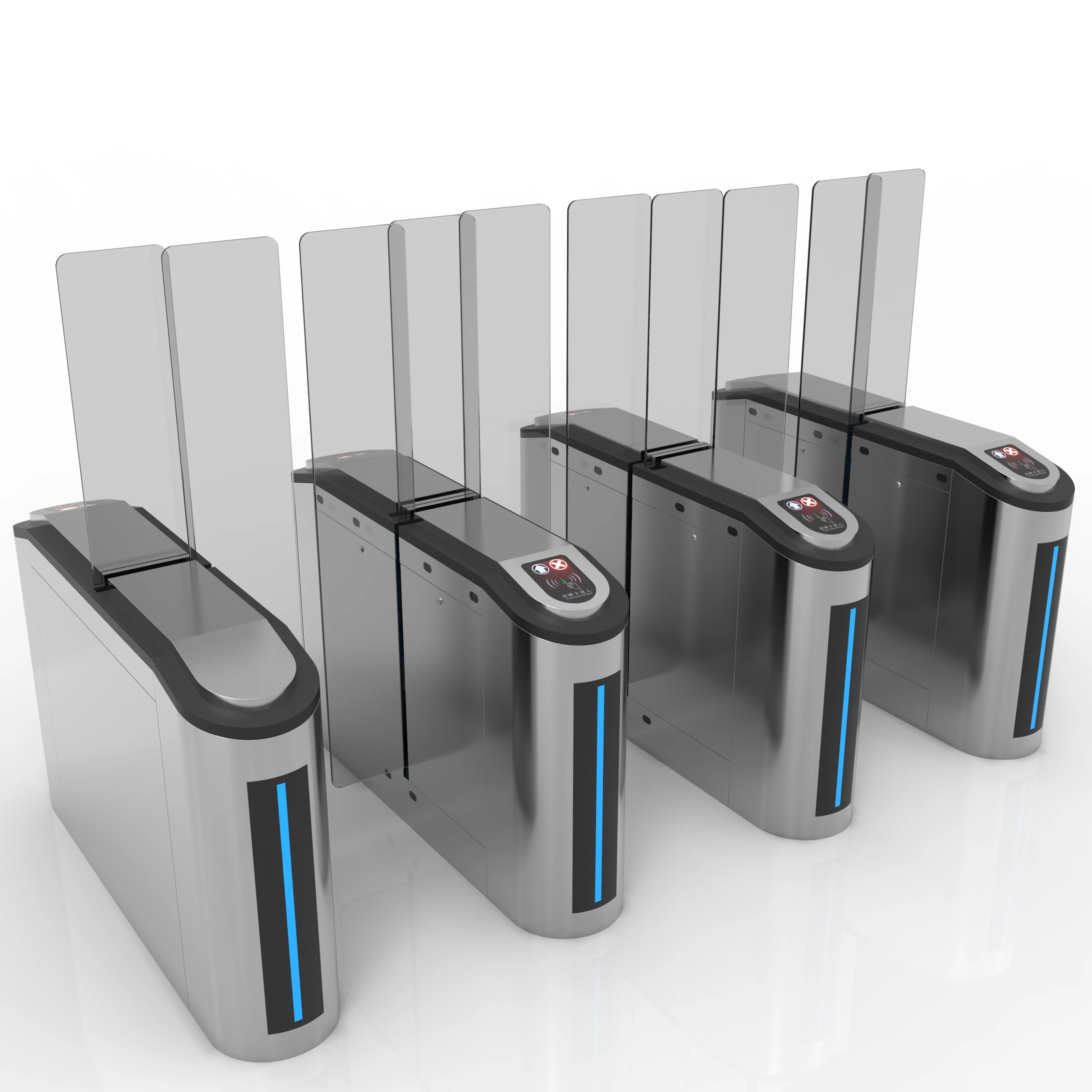 RFID access control entrance turnstiles for Buildings Automatic sliding barrier gates New design   with Time Attendance system