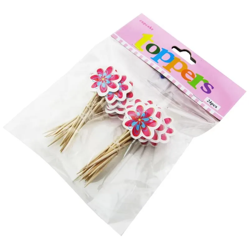 Hot sale digital printing Multi Style flag party cake pick cake topppers