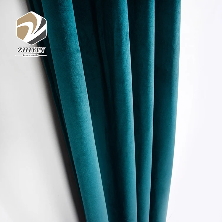 
Various color 100% polyester European and American style ready made velvet curtains for living room 