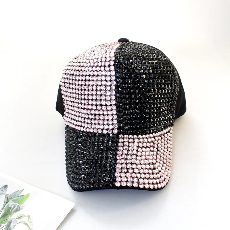 Hot selling two-color rhinestone design hip hop hat baseball cap with custom logo suitable for show dancing pointed hat unisex