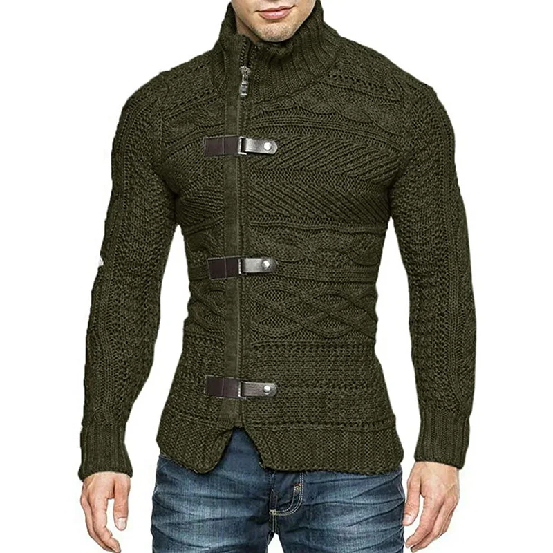 Turtle Neck Mens Winter Designer Sweaters Jacket Men Cardigan High Neck Sweater For Mens