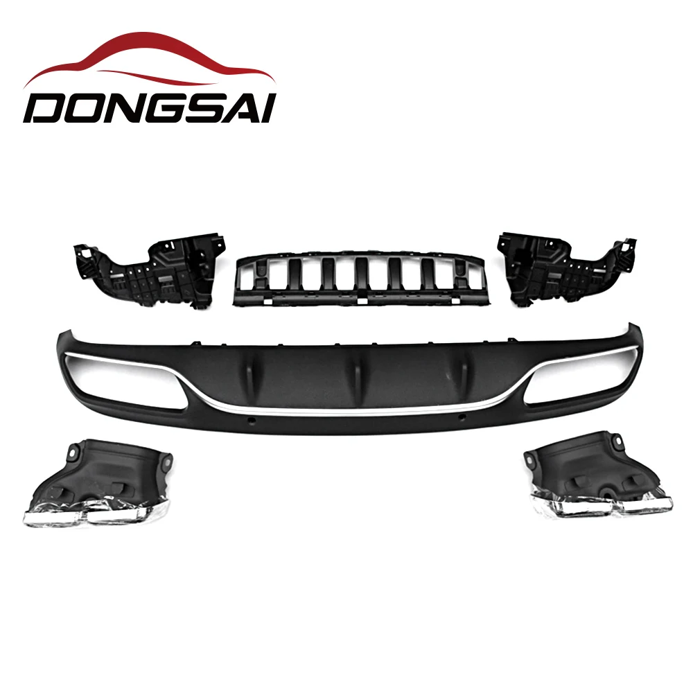 Car Body Kits Rear Bumper Lip Fins Spoiler Winglet Splitter Diffuser for Mercedes Benz C Class W205 C43 C63s Coupe