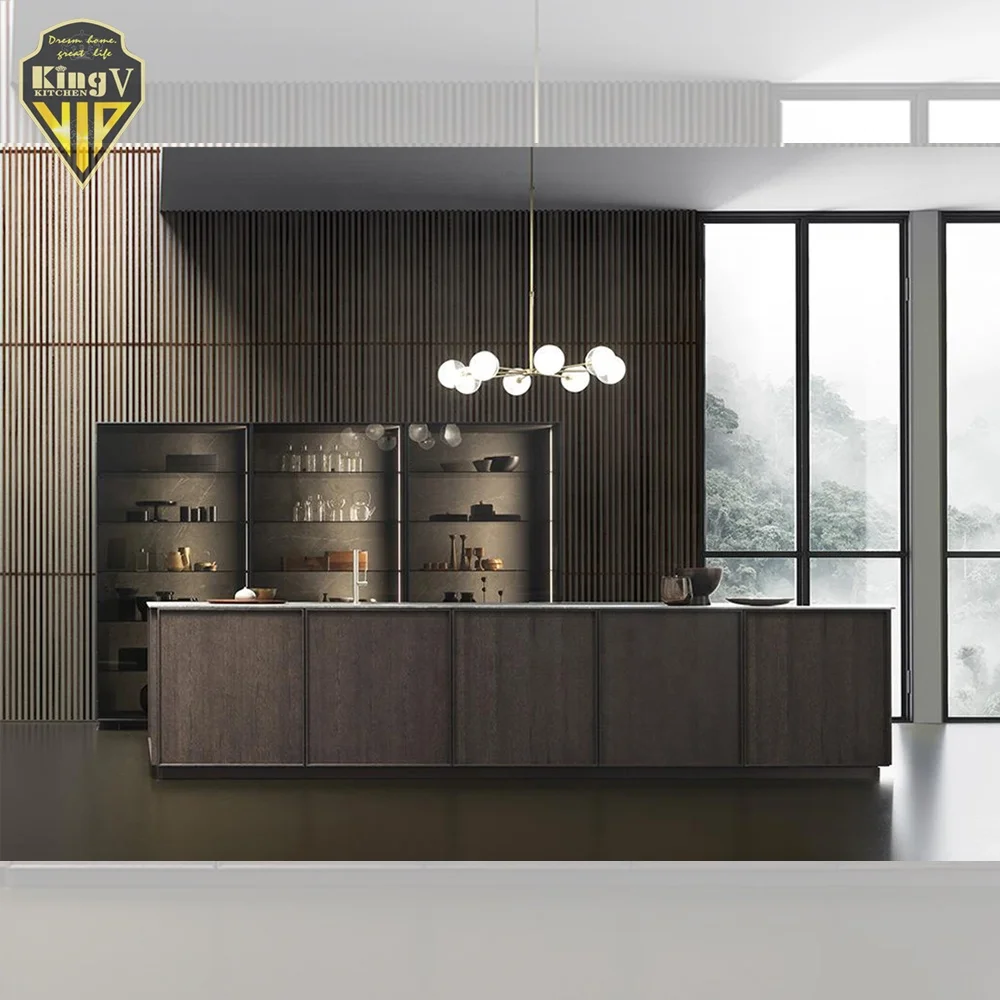 KINGV Foshan Factory Wholesale Modern Style Kitchen Marble Tabletop Kitchen Customization