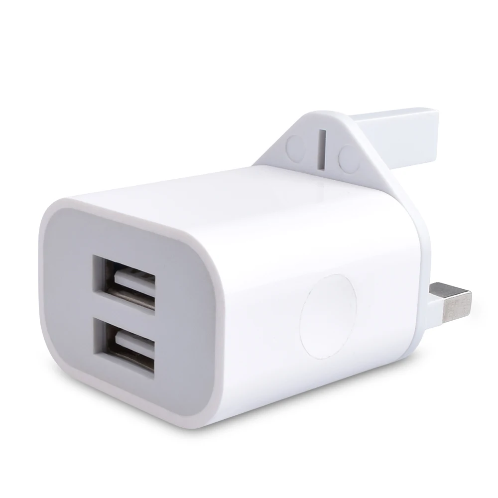Для iPhone EU/US/AU/UK 5V 2A мобильный телефон двойной USB настенный штекер 3 Pin UK зарядное устройство