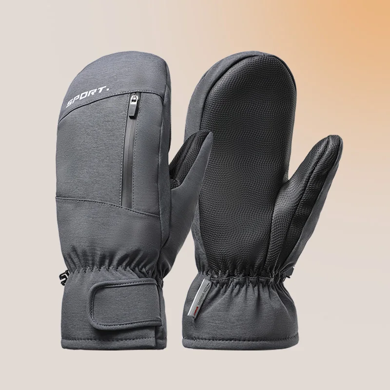 Custom thermal men snowboard mittens waterproof 3M Thinsulate winter ski gloves