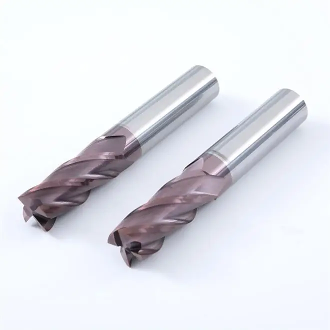 HRC55 flat end mill  cnc machine tool HRC55   4 flute end mills milling cutter Length 200 mm