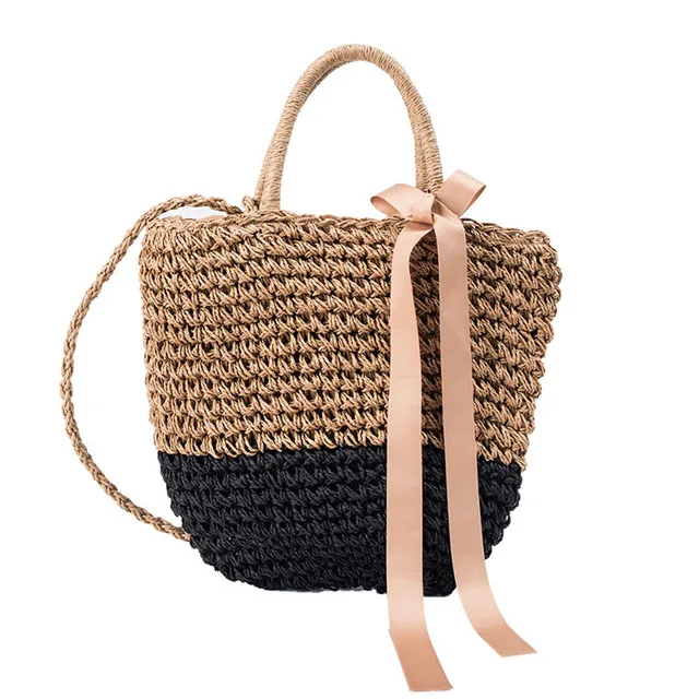 straw knitted beach crossbody clutch bag women wholesale tote summer beach bag straw woven handbags ladies wholesale
