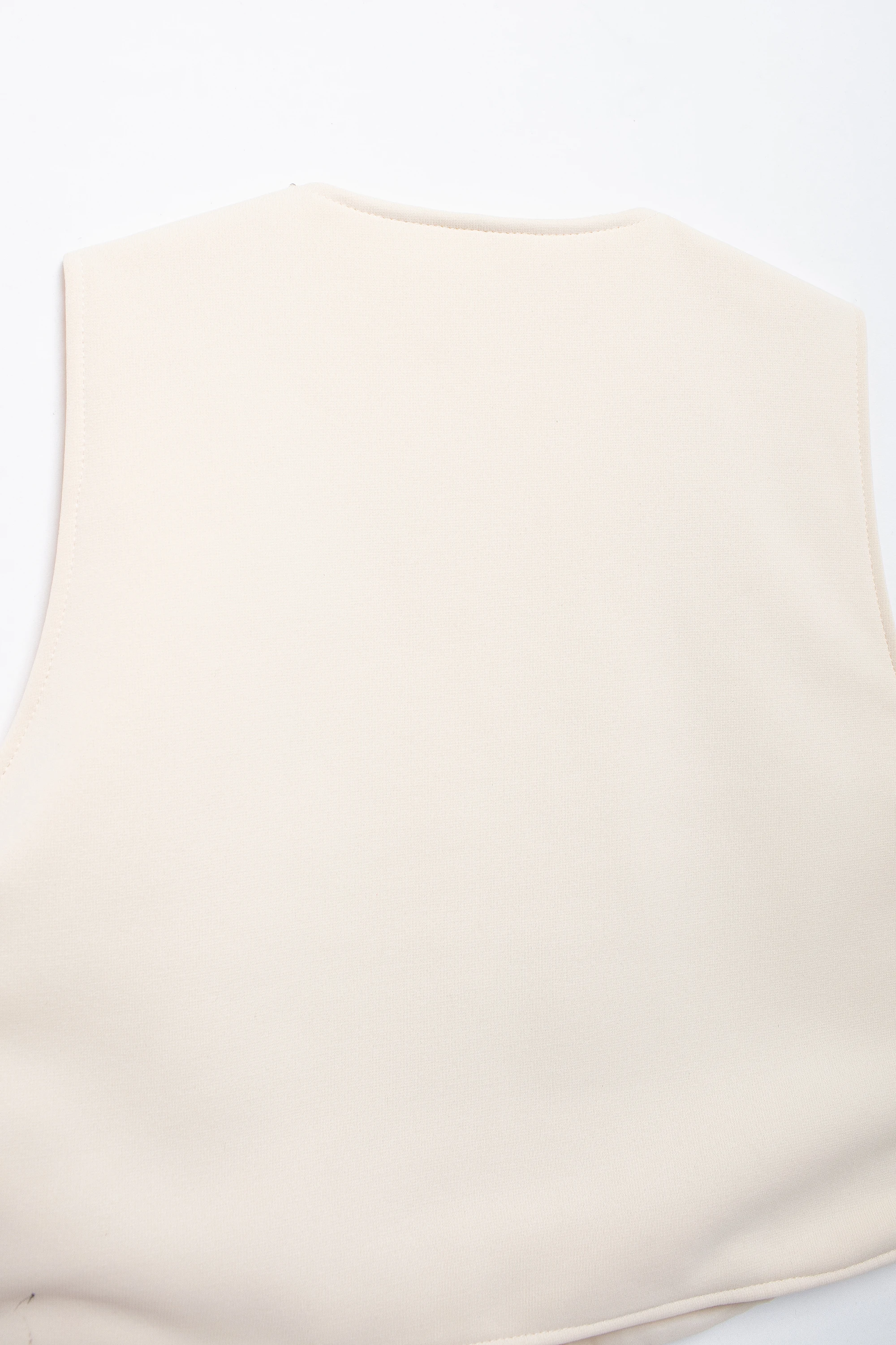 V neck floral embroidery beige color casual fashion vest waistcoat for women