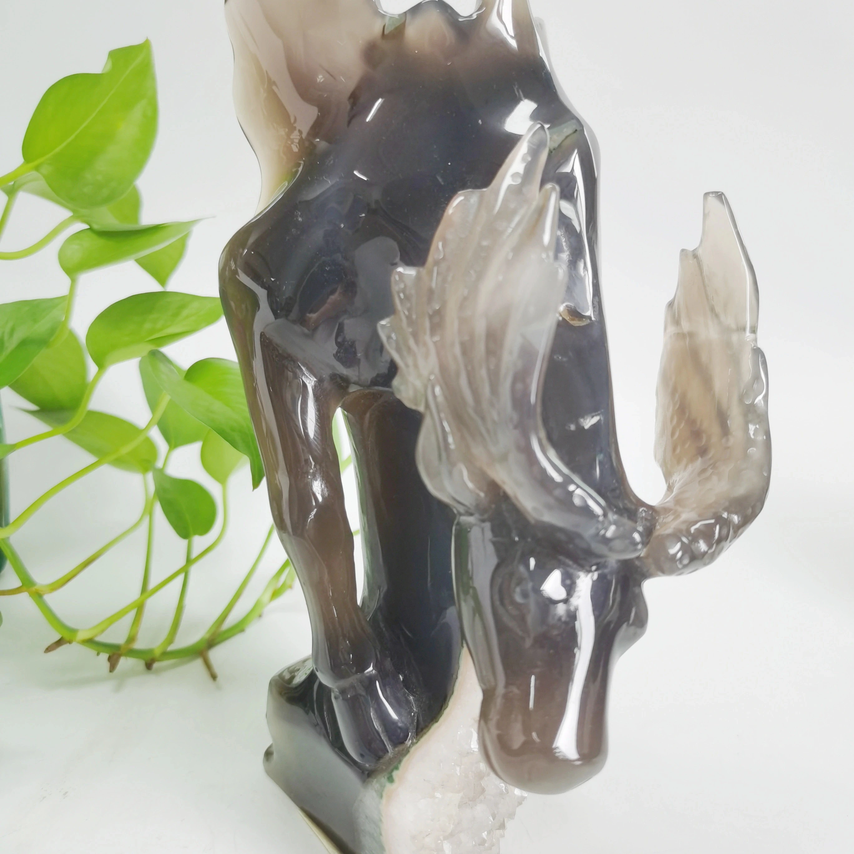 HAND-MADE carved deer head animal stone granite garden sculpture for Christmas and Home Decoration
