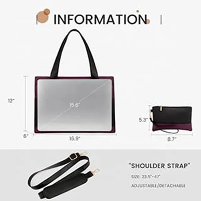 BSCI Custom 2024  Fashion Leather Shoulder Bag Women Tote Bag Ladies Handbag And Purses Laptop Briefcase With USB