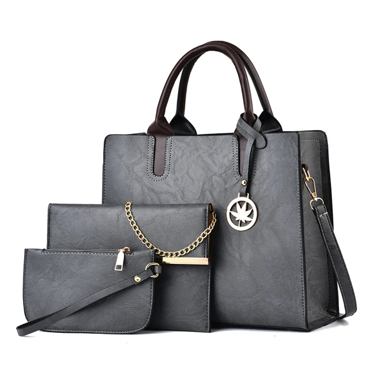 branded high quality price pu lady bags leather women luxury 3pcs handbag sets
