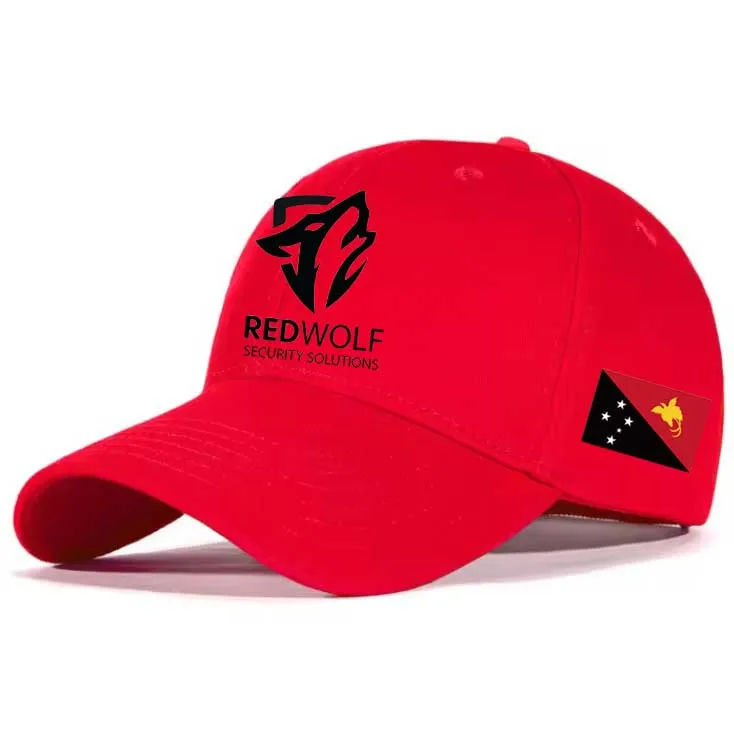 Настроить черный вышитый логотип красный хлопок 6 панели бейсболка