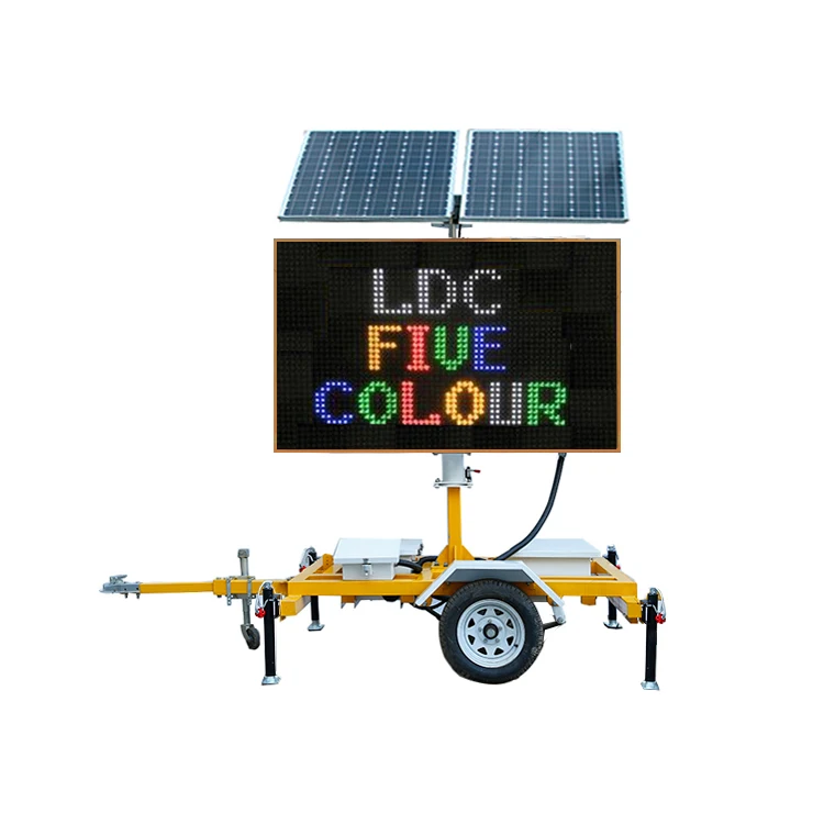Solar System Powered Trailer Traffic Warning  Message Signs Screen Board