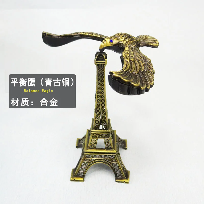 Metal Crafts Anti Gravity Balance Eagle Tower Model Levitation Eiffel Tower Eagle Figurine Ornaments Office Desk Decoration