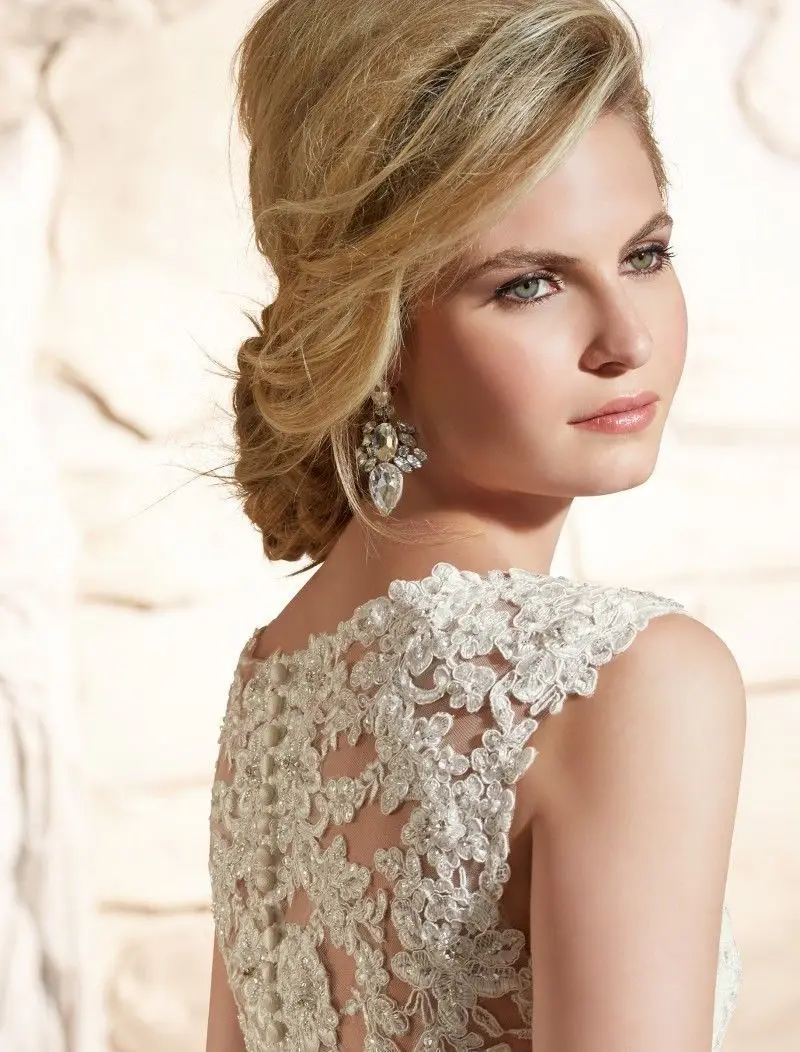 2024 Simple fishtail bridal dress robe vestido de novia siren V neck lace mermaid bride wedding dress with train