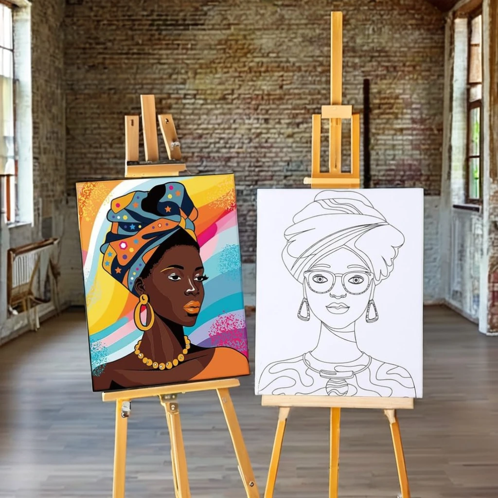 Pre Drawn Framed Paint And Sip Kit Pre Drawn For Painting For Adults Stretched Canvases Painting Paint Party Kits