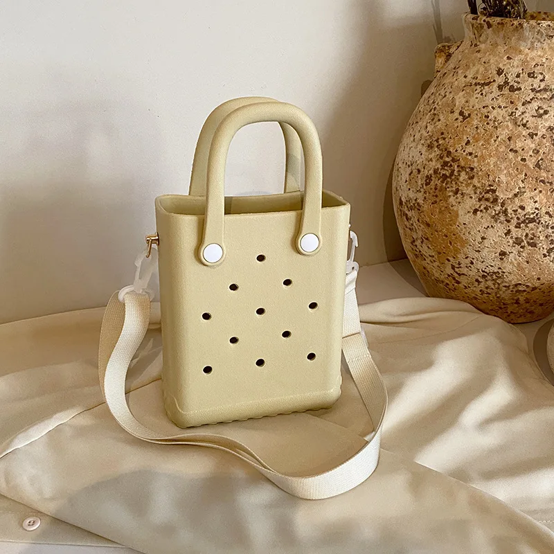 2024 Small Mini Eco-friendly Waterproof Spill-proof Tip-proof Eva Silicone Tote Beach Bogg Bag For Kids