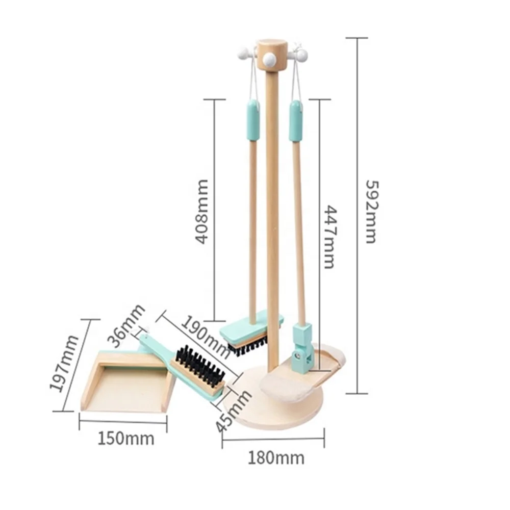 Wholesale price High quality floor cleaning set set not easy to deform wooden children toys