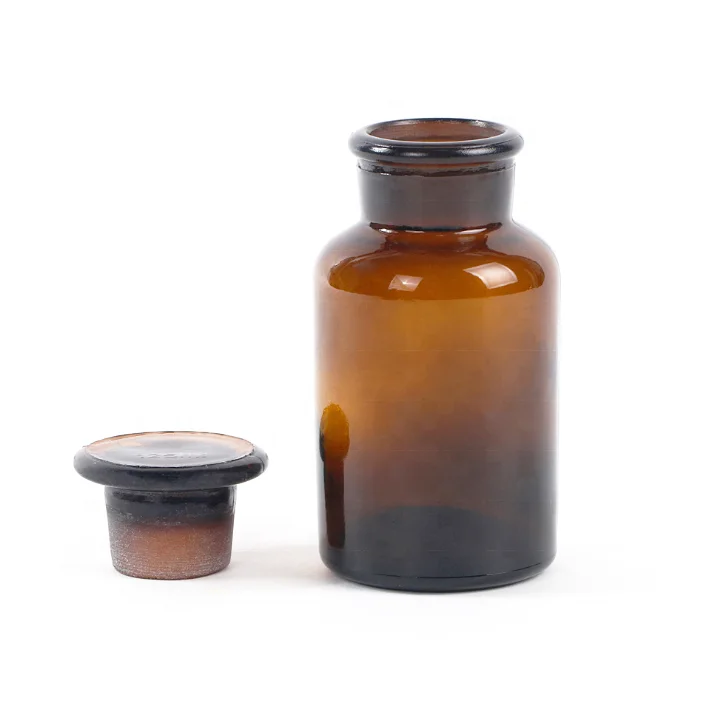 Wide Mouth Glass Amber Reagent Bottle Thick Leak-proof Sealed Reagent Bottle For Dispensing Alcohol And Other Liquids