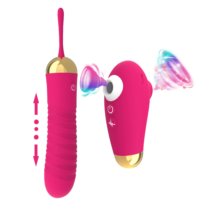 Wireless Remote Control Telescopic Vibrator Vibrating Egg,Rechargeable Dual Vibrating G Spot Sex Toys For Women Couple