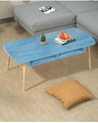 living room large arc angle top wooden coffee table with storage drawer