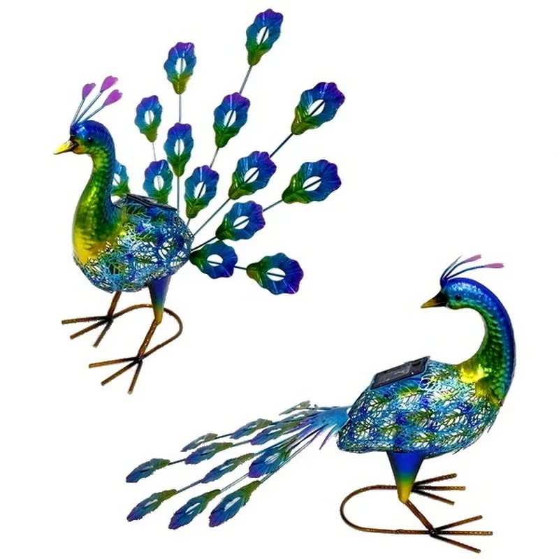 yard art ornaments outdoor metal Peacock Figurine