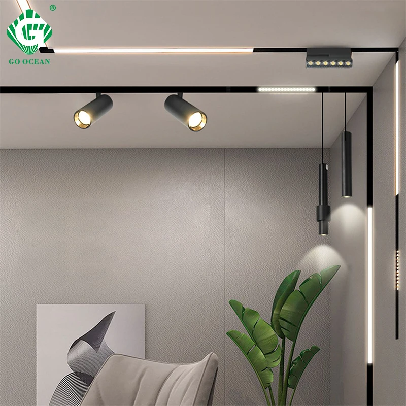 Hot Sale 48v 20W 30W 40W 3000k Linear Square Tuya Smart Led Magnetic Track Light Rail Art Gallery Lighting