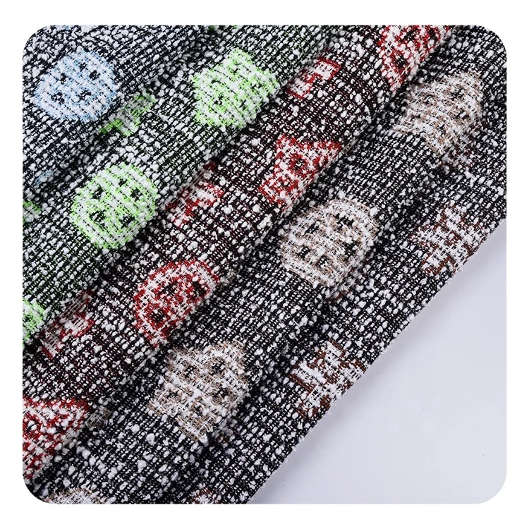 2023 Luxury Fashion Yarn-dyed  Tweed Jacquard Fabric with Metallic Silver Yarn For Women Jacket suits and dress