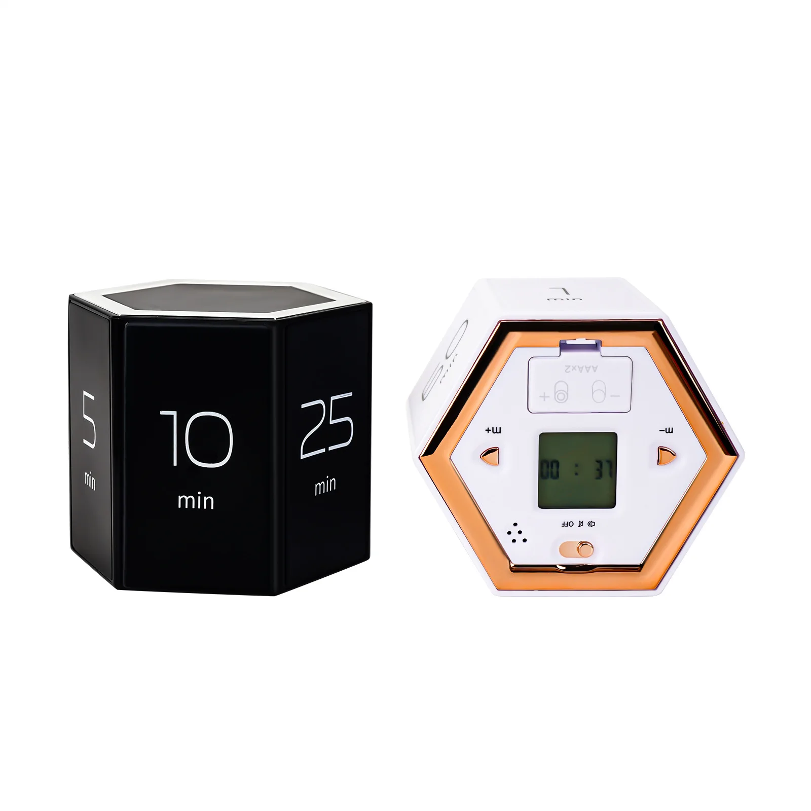 Hexagon Flip Timer with Mute & Alarm Function- Kitchen count down Timer Easy to Use - Timer for Kids - Magnetic Cu