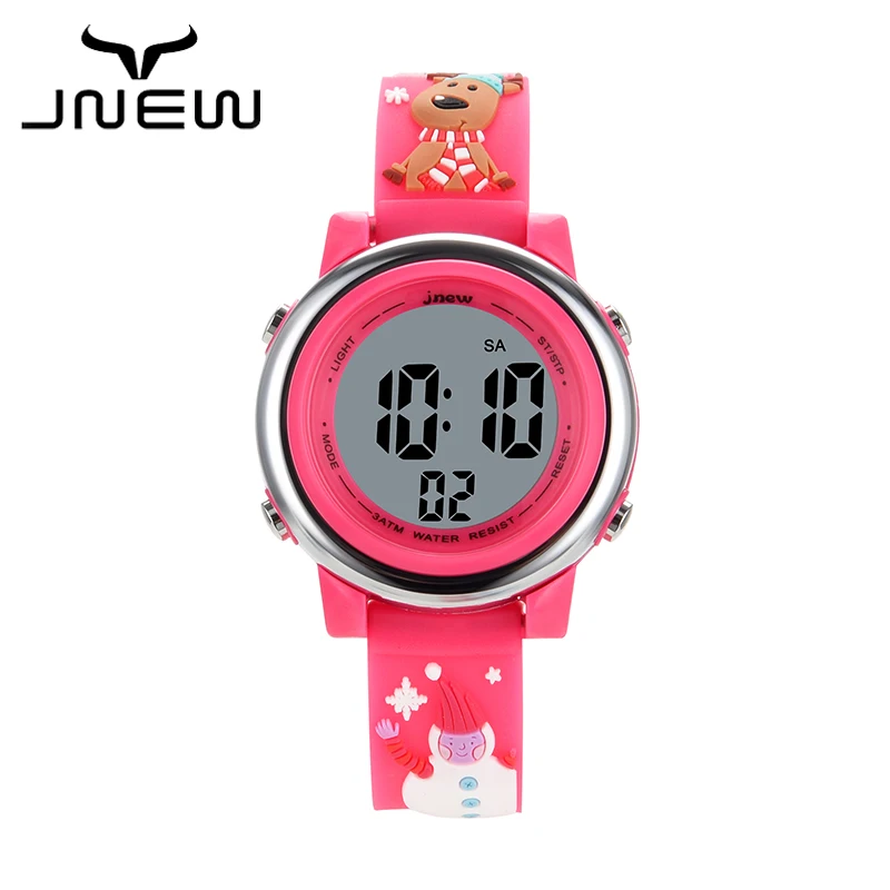 JNEW светодиодные электронные спортивные цифровые часы для мальчиков и девочек, детские Мультяшные рождественские часы