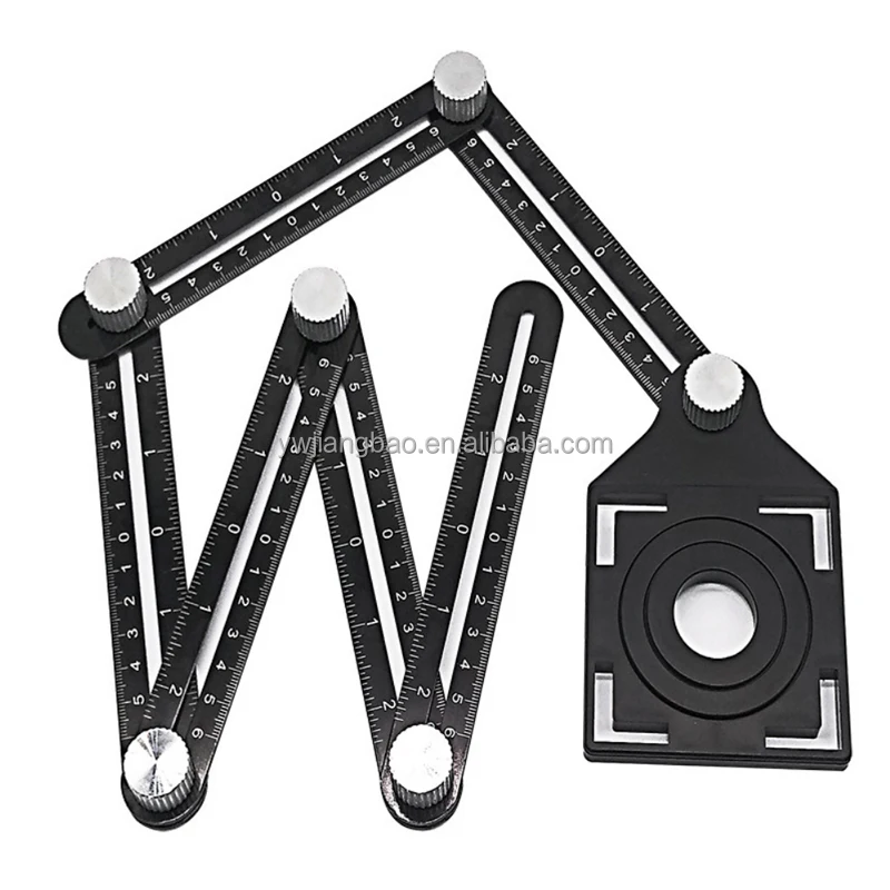Aluminium Alloy Multi Angle Measuring Ruler 6 Folding Ruler with Perforated Mold angle ruler
