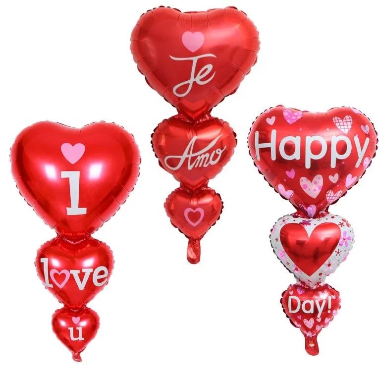 Wholesale Red Heart shape Ballon I Love You Foil Balloon for Valentine Day Engagement Wedding Party Decorations