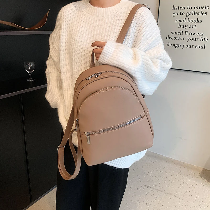 High Quality Women Pu Leather Backpacks School Bags for Teenager Girls Fashion Backpack handbags